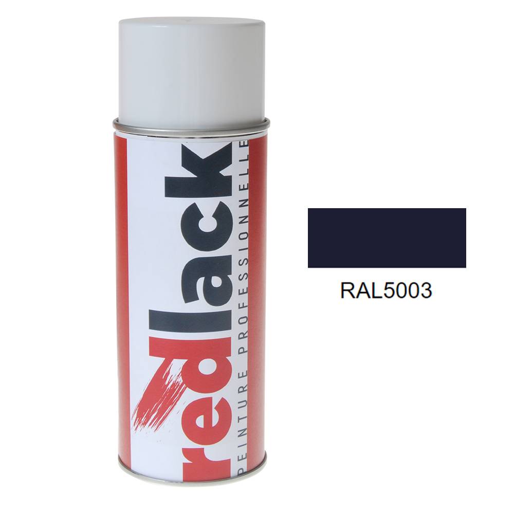 Bombe de peinture Aérosol - spray - 400ml - RAL 5003 Bleu saphir - Mat - multisupport - Redlack - RAL5003-0