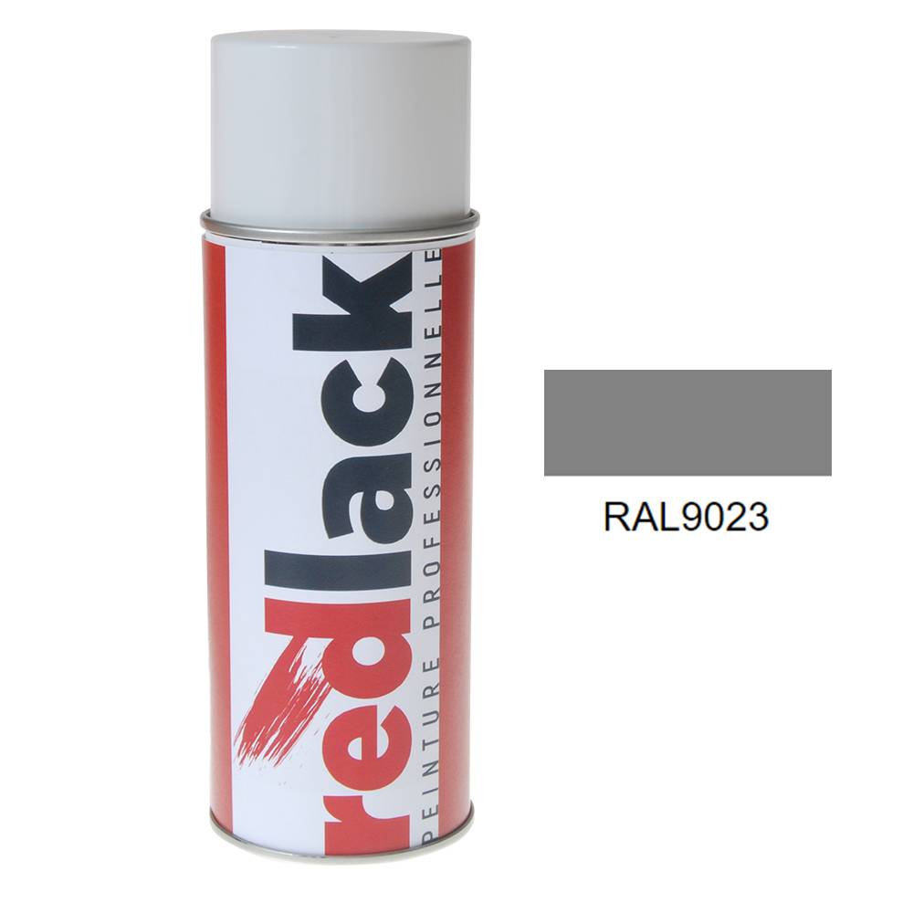 Bombe de peinture Aérosol - spray - 400ml - RAL 9023 Gris fonçé nacré - Brillant - multisupport - Redlack - RAL9023-0