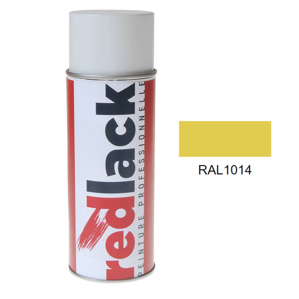 Bombe de peinture Aérosol - spray - 400ml - RAL 1014 Ivoire - Satiné - multisupport - Redlack - RAL1014-0