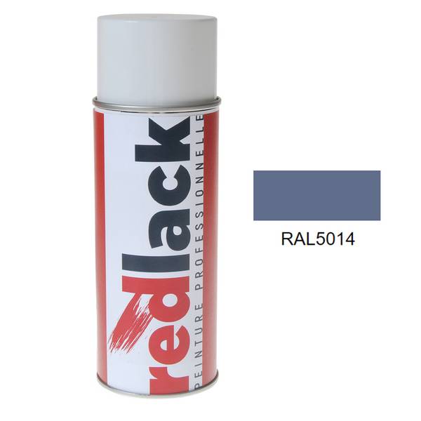 Bombe de peinture Aérosol - spray - 400ml - RAL 5014 Bleu pigeon - Brillant - multisupport - Redlack - RAL5014