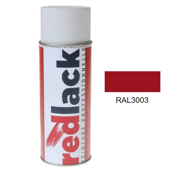 Bombe de peinture Aérosol - spray - 400ml - RAL 3003 Rouge rubis - Mat - multisupport - Redlack - RAL3003