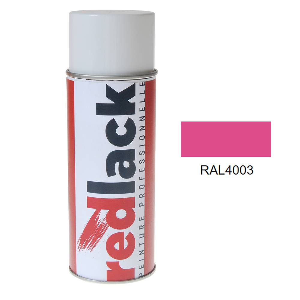 Bombe de peinture Aérosol - spray - 400ml - RAL 4003 Violet bruyère - Mat - multisupport - Redlack - RAL4003-0