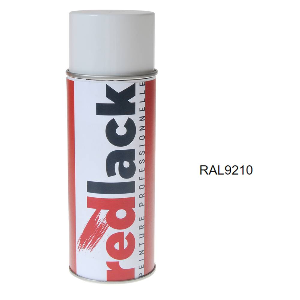 Bombe de peinture Aérosol - spray - 400ml - RAL 9210 Blanc 9210 - Brillant - multisupport - Redlack - RAL9210-0