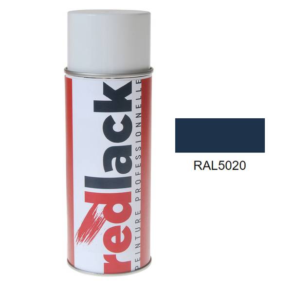 Bombe de peinture Aérosol - spray - 400ml - RAL 5020 Bleu océan - Mat - multisupport - Redlack - RAL5020