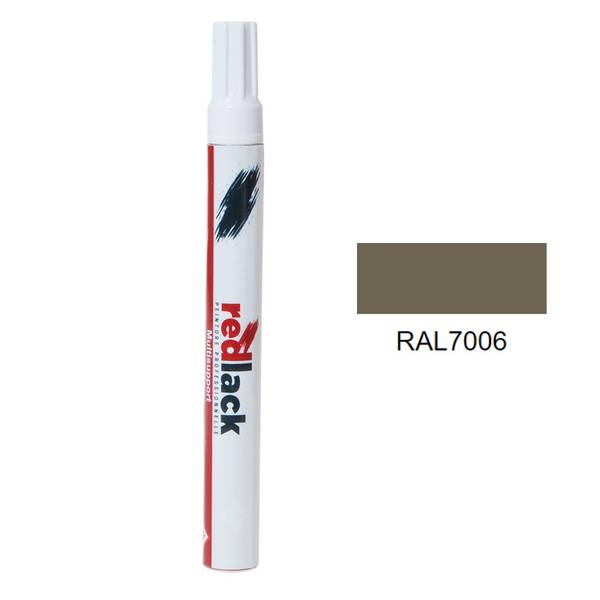 Feutre de Retouche Peinture 8 ml - RAL 7006 - Gris beige - Satiné - multisupport - Redlack - RAL7006
