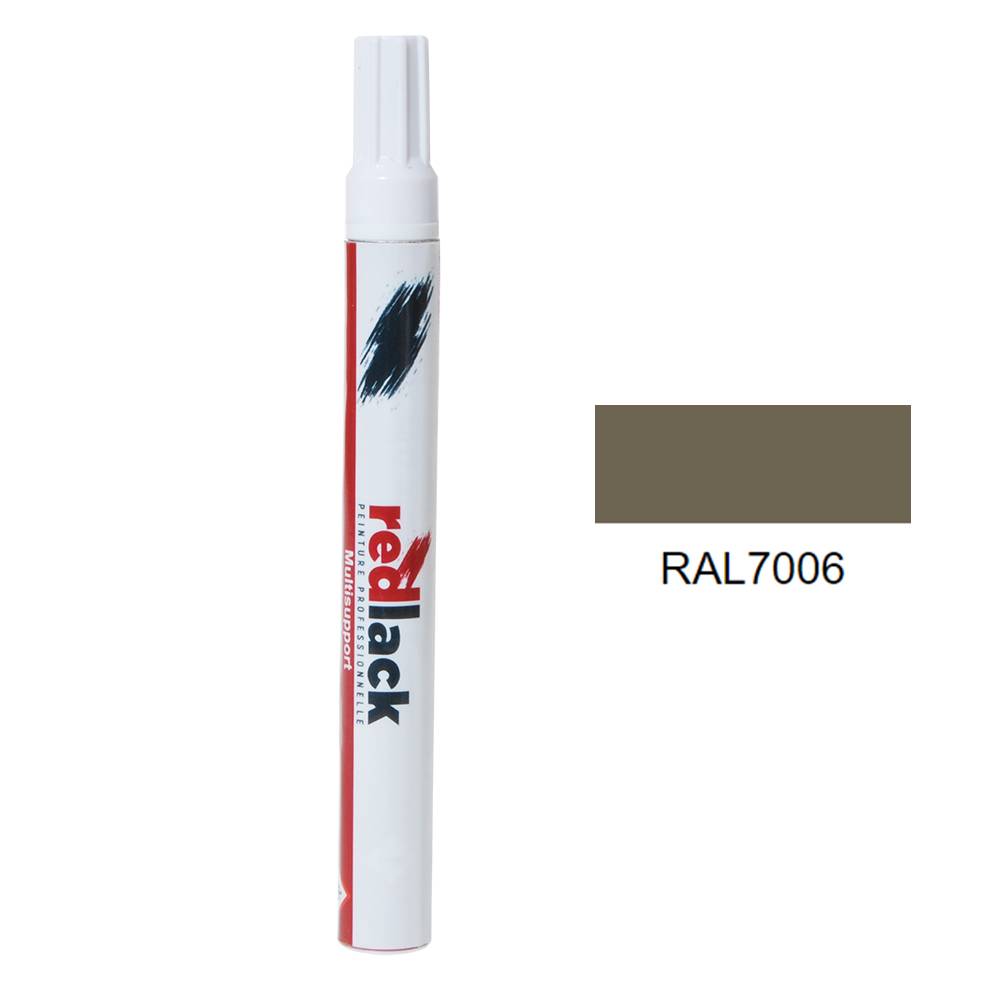 Feutre de Retouche Peinture 8 ml - RAL 7006 - Gris beige - Satiné - multisupport - Redlack - RAL7006-0