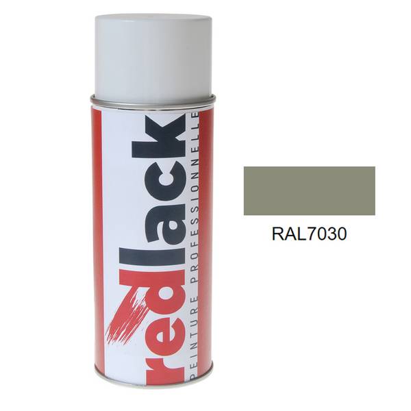 Bombe de peinture Aérosol - spray - 400ml - RAL 7030 Gris pierre - Mat - multisupport - Redlack - RAL7030