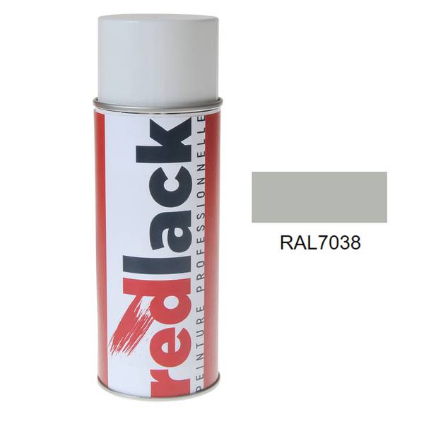 Bombe de peinture Aérosol - spray - 400ml - RAL 7038 Gris agate - Mat - multisupport - Redlack - RAL7038
