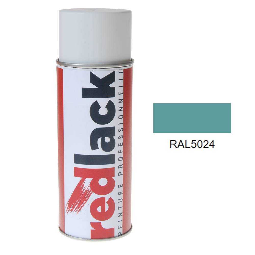 Bombe de peinture Aérosol - spray - 400ml - RAL 5024 Bleu pastel - Brillant - multisupport - Redlack - RAL5024-0