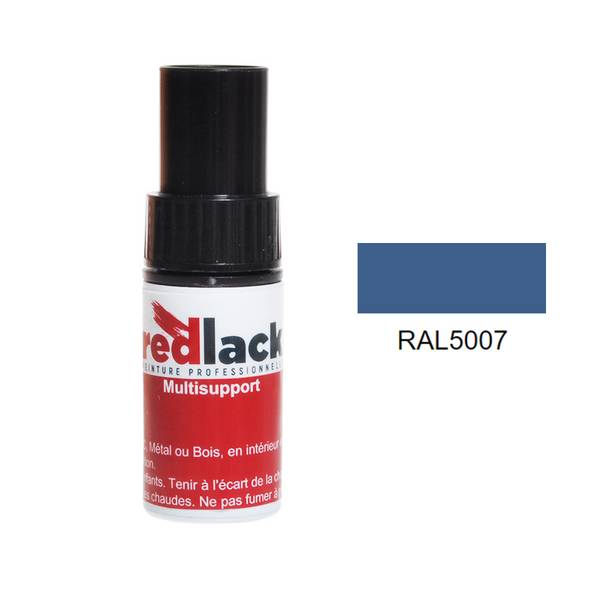Flacon de Retouche Peinture 9 ml - RAL 5007 - Bleu brillant - Brillant - multisupport - Redlack - RAL5007