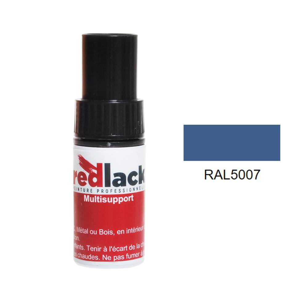 Flacon de Retouche Peinture 9 ml - RAL 5007 - Bleu brillant - Brillant - multisupport - Redlack - RAL5007-0