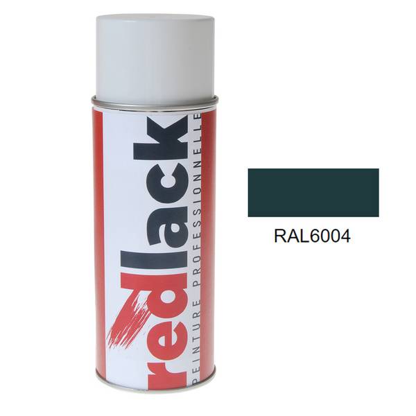 Bombe de peinture Aérosol - spray - 400ml - RAL 6004 Vert bleu - Brillant - multisupport - Redlack - RAL6004