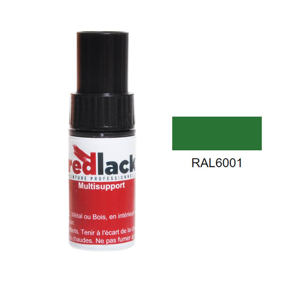 Flacon de Retouche Peinture 9 ml - RAL 6001 - Vert émeraude - Brillant - multisupport - Redlack - RAL6001-0