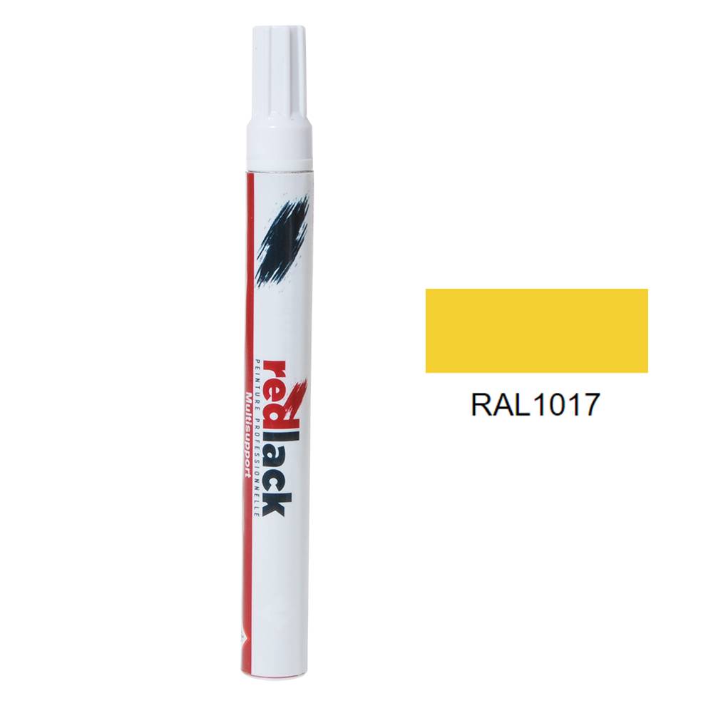 Feutre de Retouche Peinture 8 ml - RAL 1017 - Jaune safran - Brillant - multisupport - Redlack - RAL1017-0