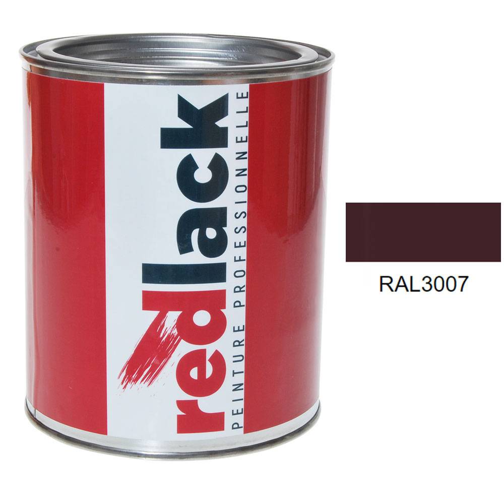 Peinture Multisupport - RAL 3007 - Rouge noir - Mat - 1L - Redlack - RAL3007-0