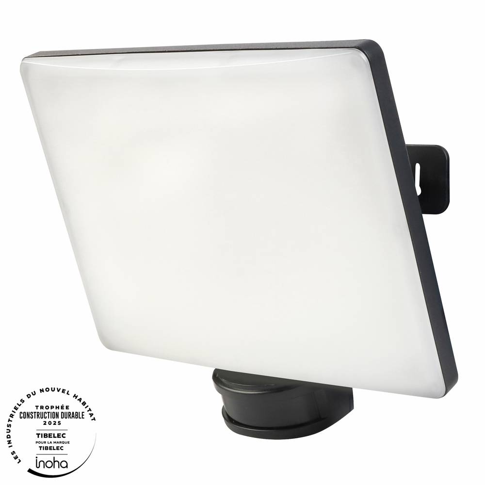 Projecteur LED écran noir 80W à détecteur de mouvement 8290lm IP65 lumière 4000K orientable 360 Gar. 5 ans-0