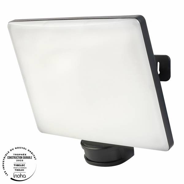Projecteur LED écran  noir 80W à détecteur de mouvement 8290lm IP65 lumière 4000K    orientable 360 Gar. 5 ans
