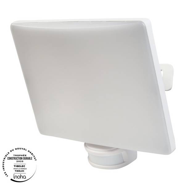 Projecteur LED écran  Blanc 80W à détecteur de mouvement 8290lm IP65 lumière 4000K    orientable 360 Gar. 5 ans