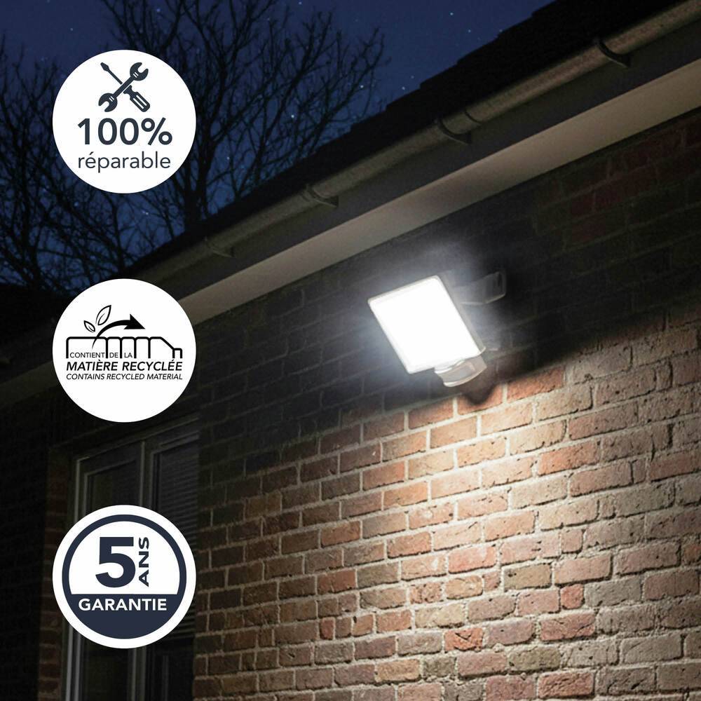 Projecteur LED écran Blanc 30W à détecteur de mouvement 3110lm IP65 lumière 4000K orientable 360 Gar. 5 ans-3