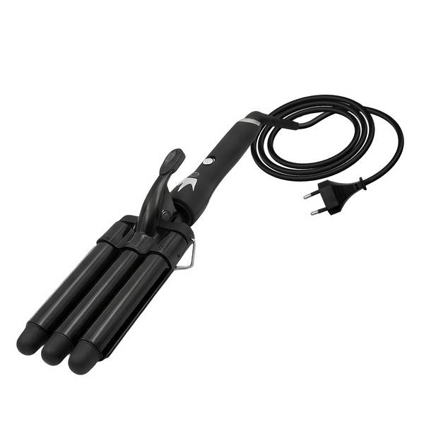 Fer à Boucler Électrique 3 Tubes Multifonction 70W pour Cheveux Humides ou Secs