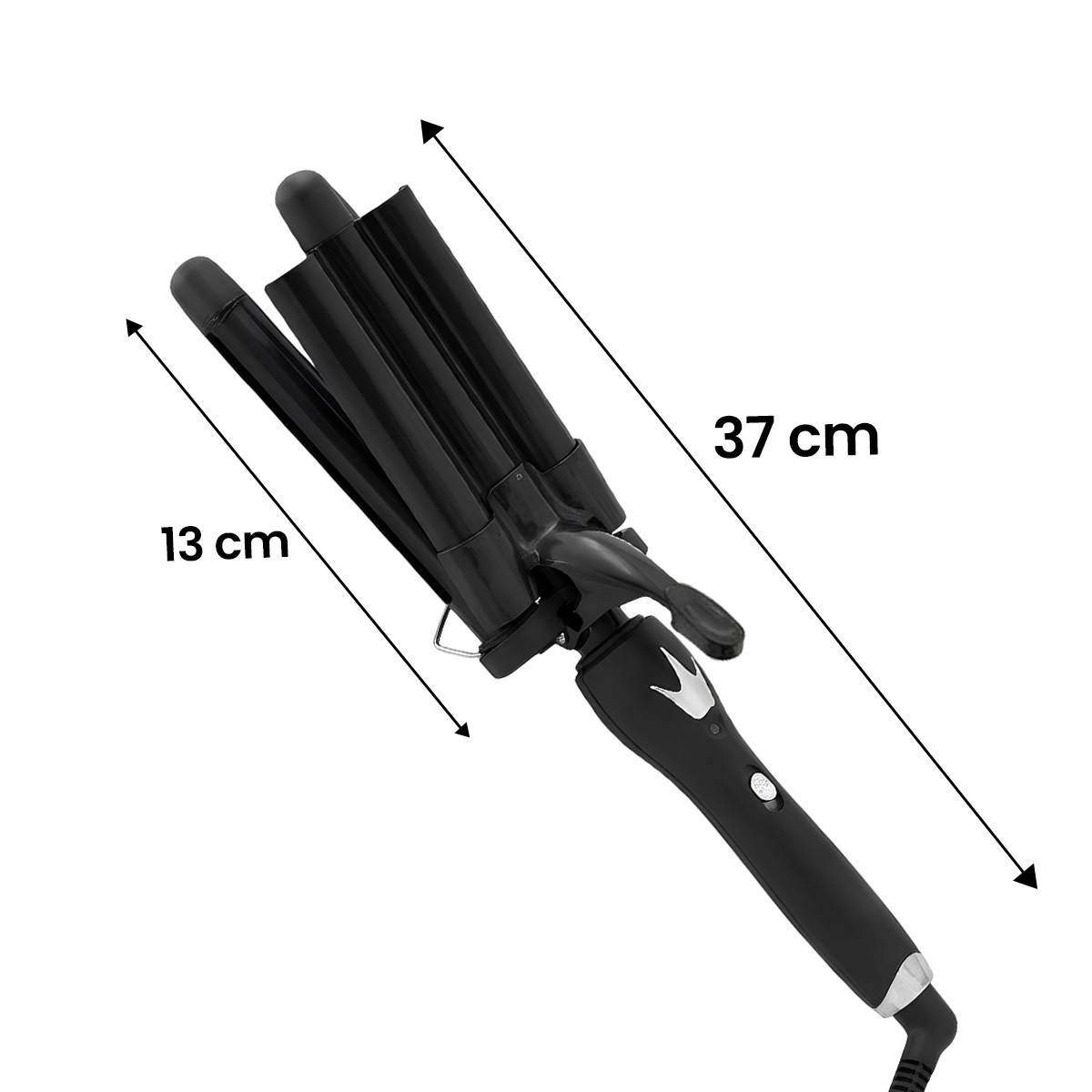Fer à Boucler Électrique 3 Tubes Multifonction 70W pour Cheveux Humides ou Secs-3
