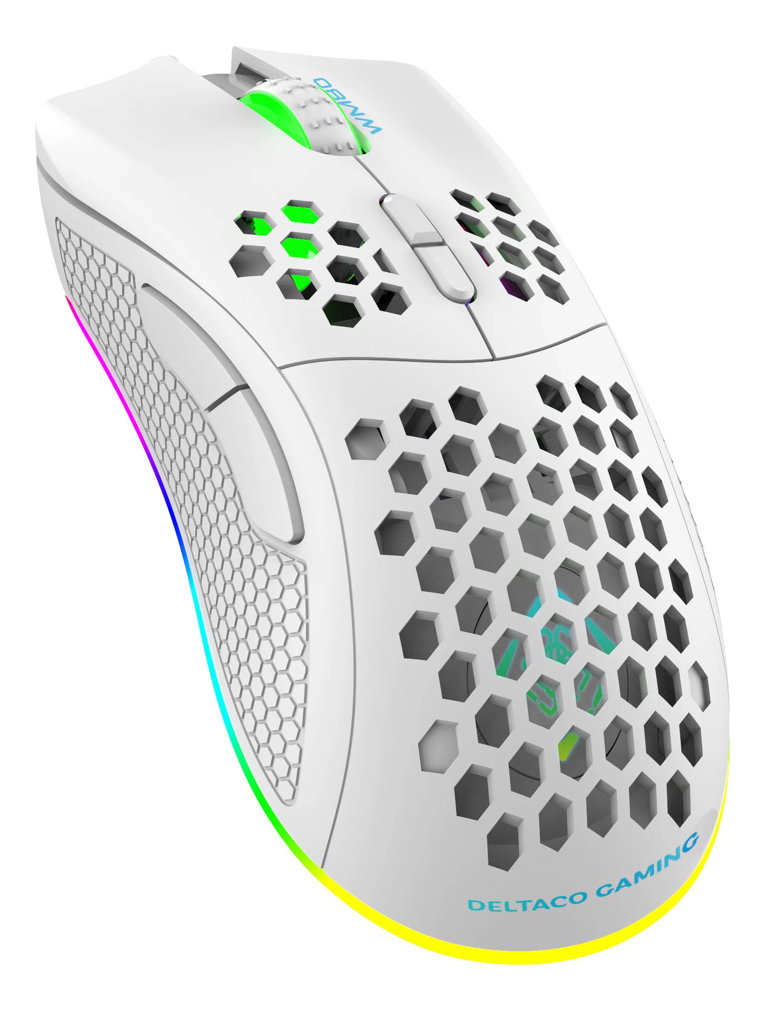 Deltaco Gaming GAM-120-W, Droitier, Optique, RF Wireless + Bluetooth + USB Type-A, 4800 DPI, 1 ms, Blanc-4