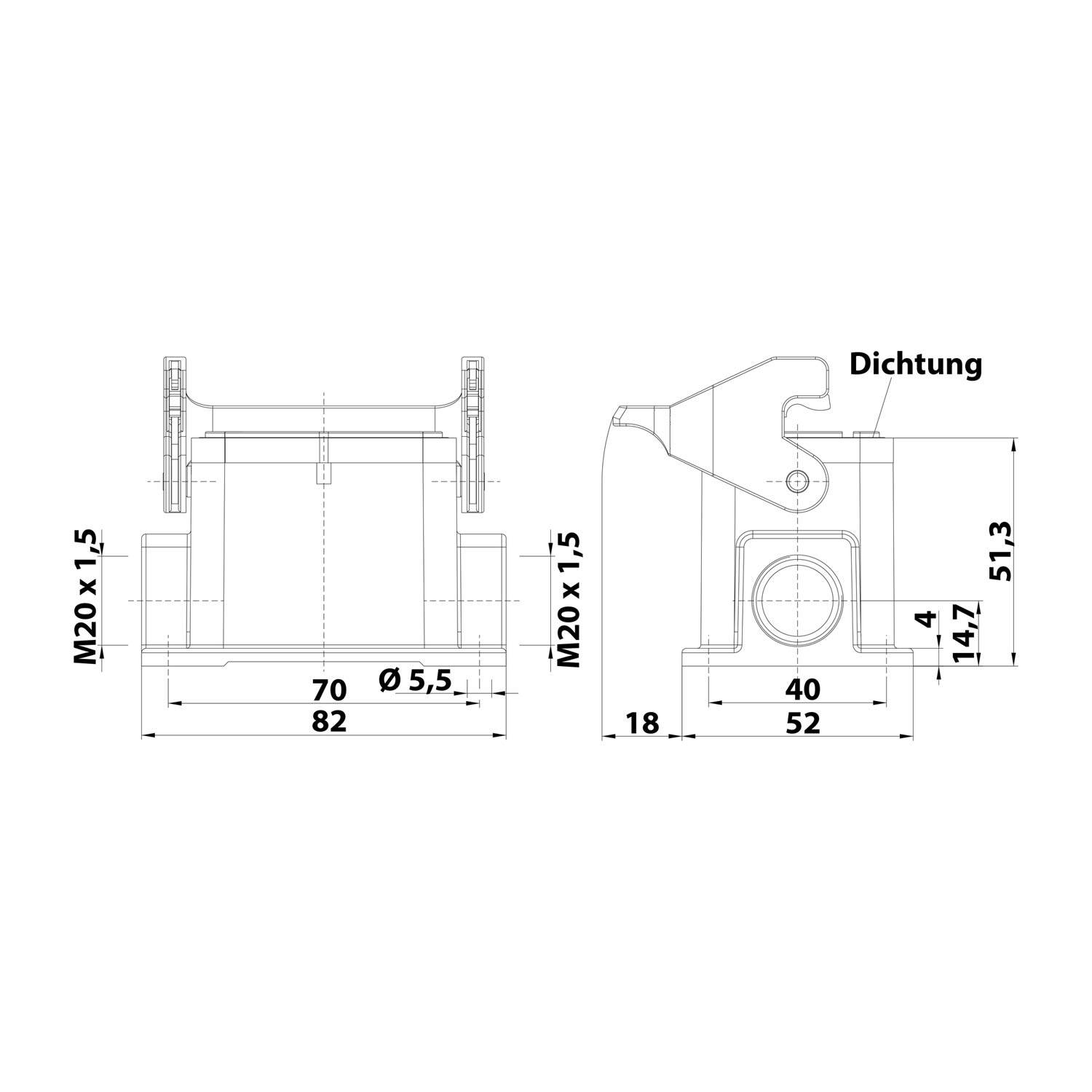 Embase à monter en saillie HARTING 19628061290 1 pc(s)-2