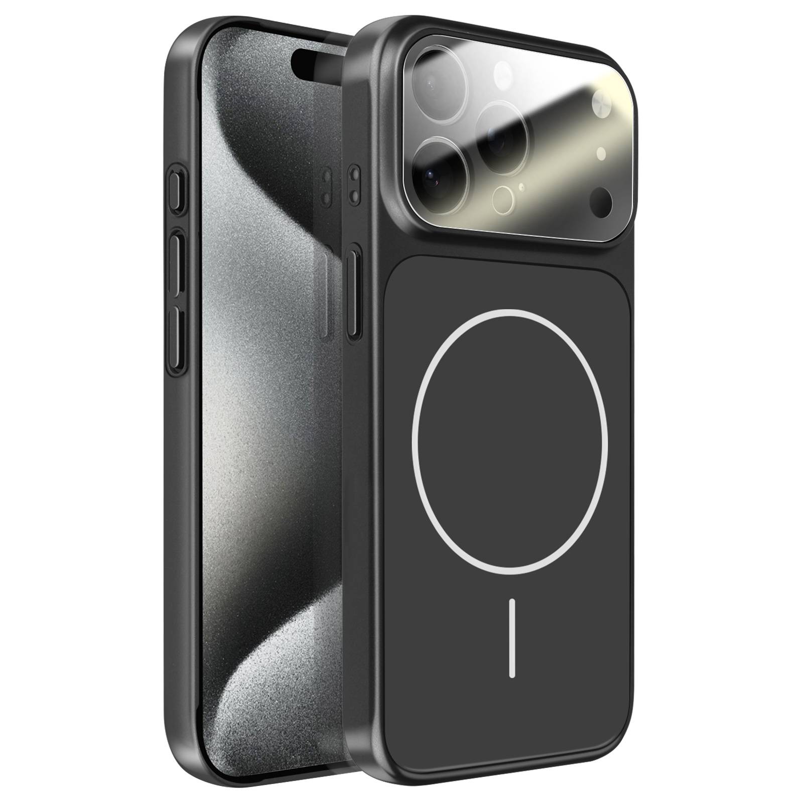 Coque MagSafe pour iPhone 15 Pro Max Rigide avec Verre Protection Caméra-0