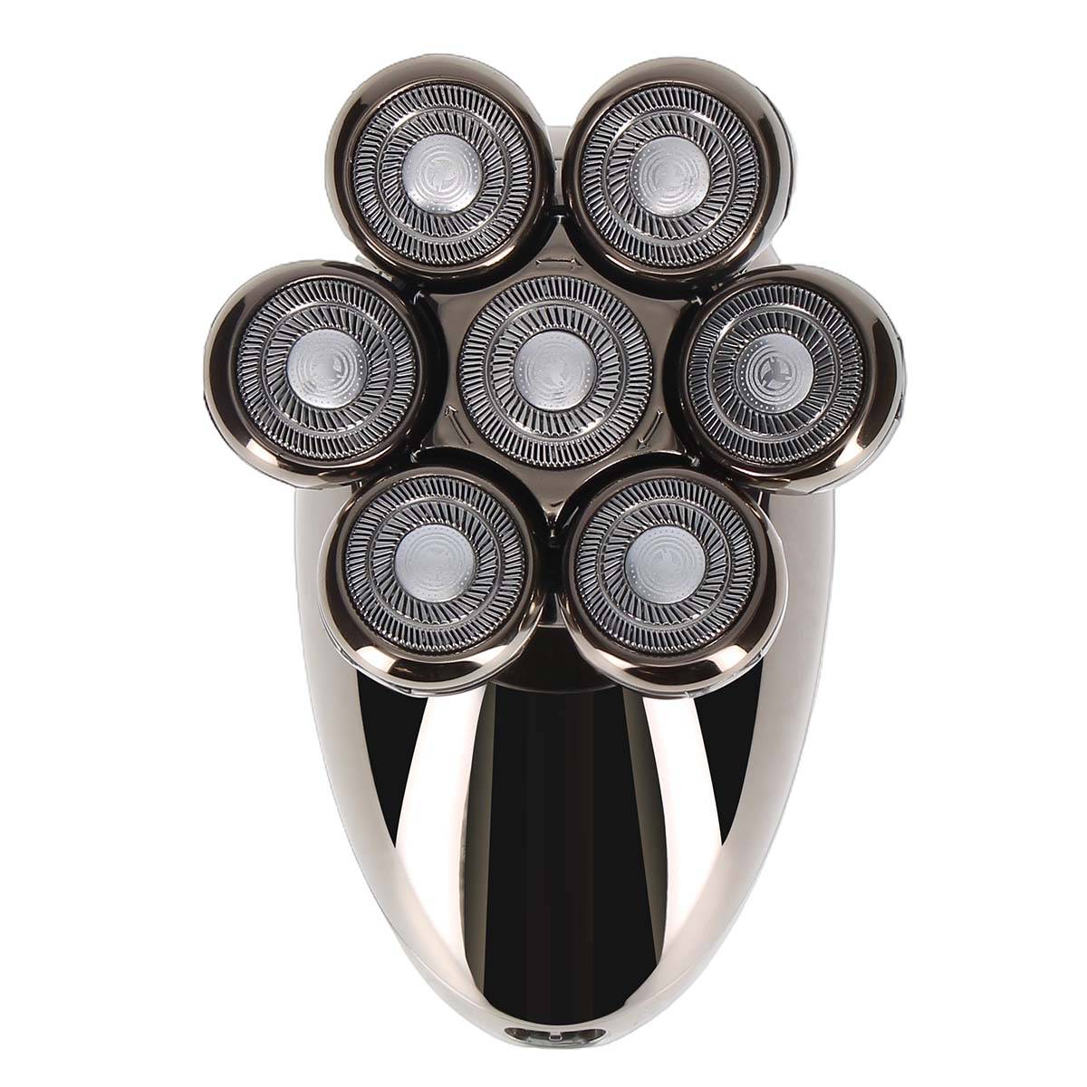 Rasoir Électrique Rechargeable avec Lames Rotatives pour la Barbe / Crâne Argent-1