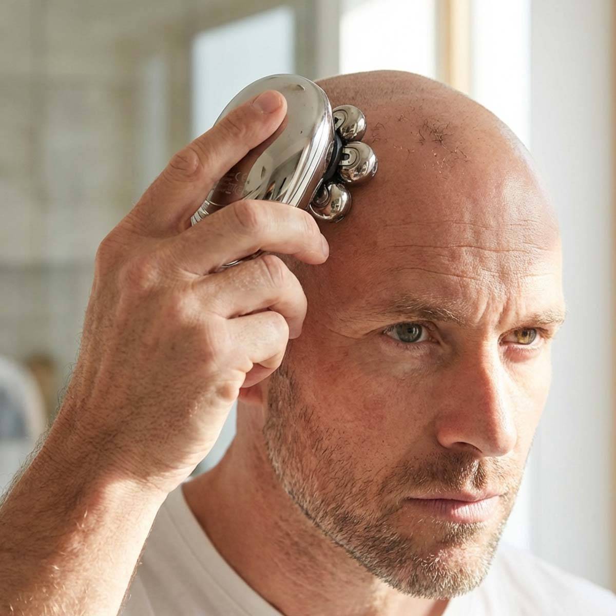 Rasoir Électrique Rechargeable avec Lames Rotatives pour la Barbe / Crâne Argent-2