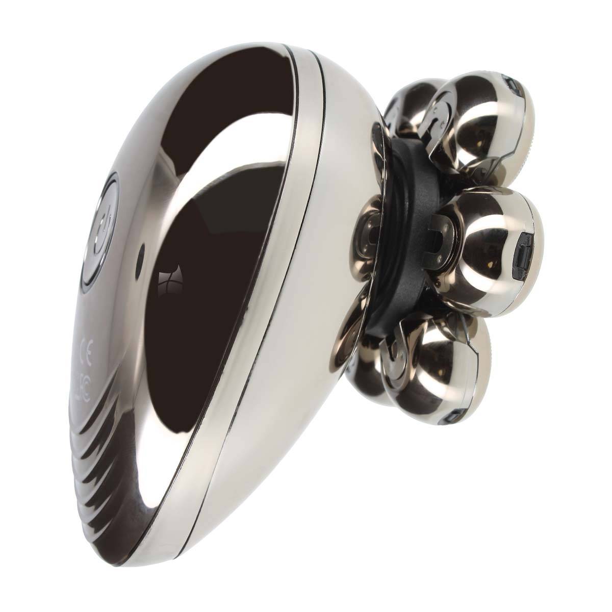 Rasoir Électrique Rechargeable avec Lames Rotatives pour la Barbe / Crâne Argent-3