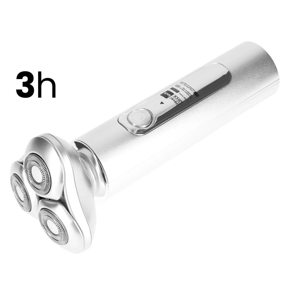 Rasoir Électrique Sans Fil à 3 Lames avec Écran LED et Fonction Travel Lock-3