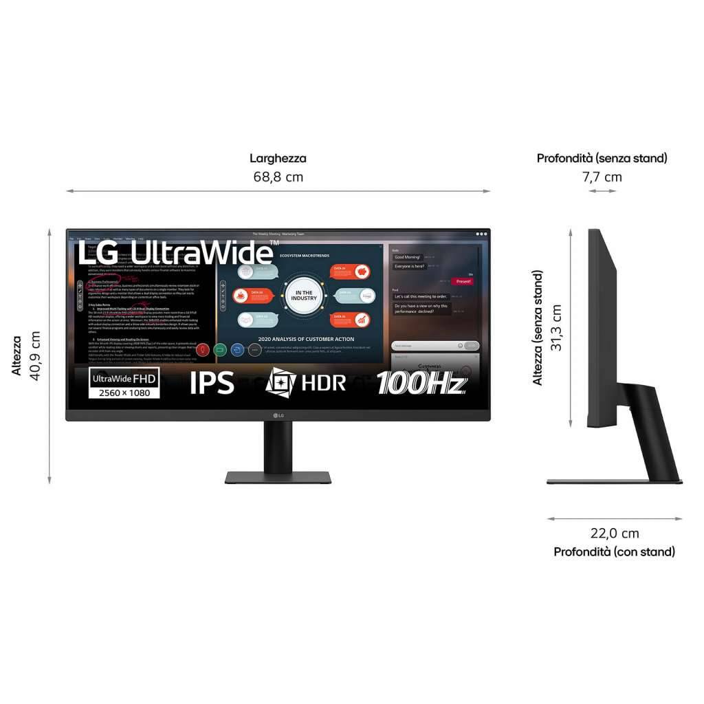 LG 29U511A-B, 73,7 cm (29"), 2560 x 1080 pixels, WFHD, LCD, 5 ms, Noir-2