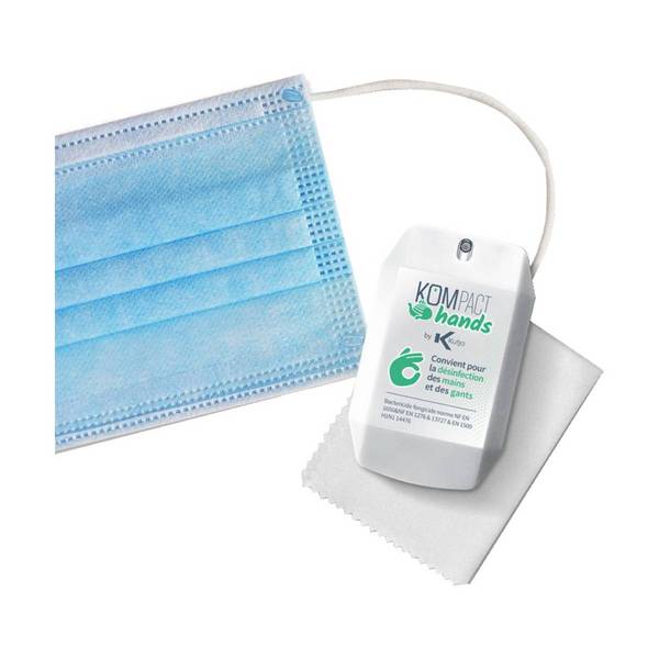 Kit Sanitaire 10 Masques avec Spray Désinfectant et Lingette