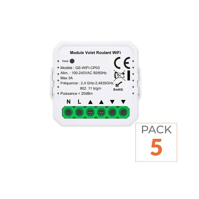 Module Interrupteur Volet Roulant Connecté WiFi - Pack de 5 - SILAMP-0