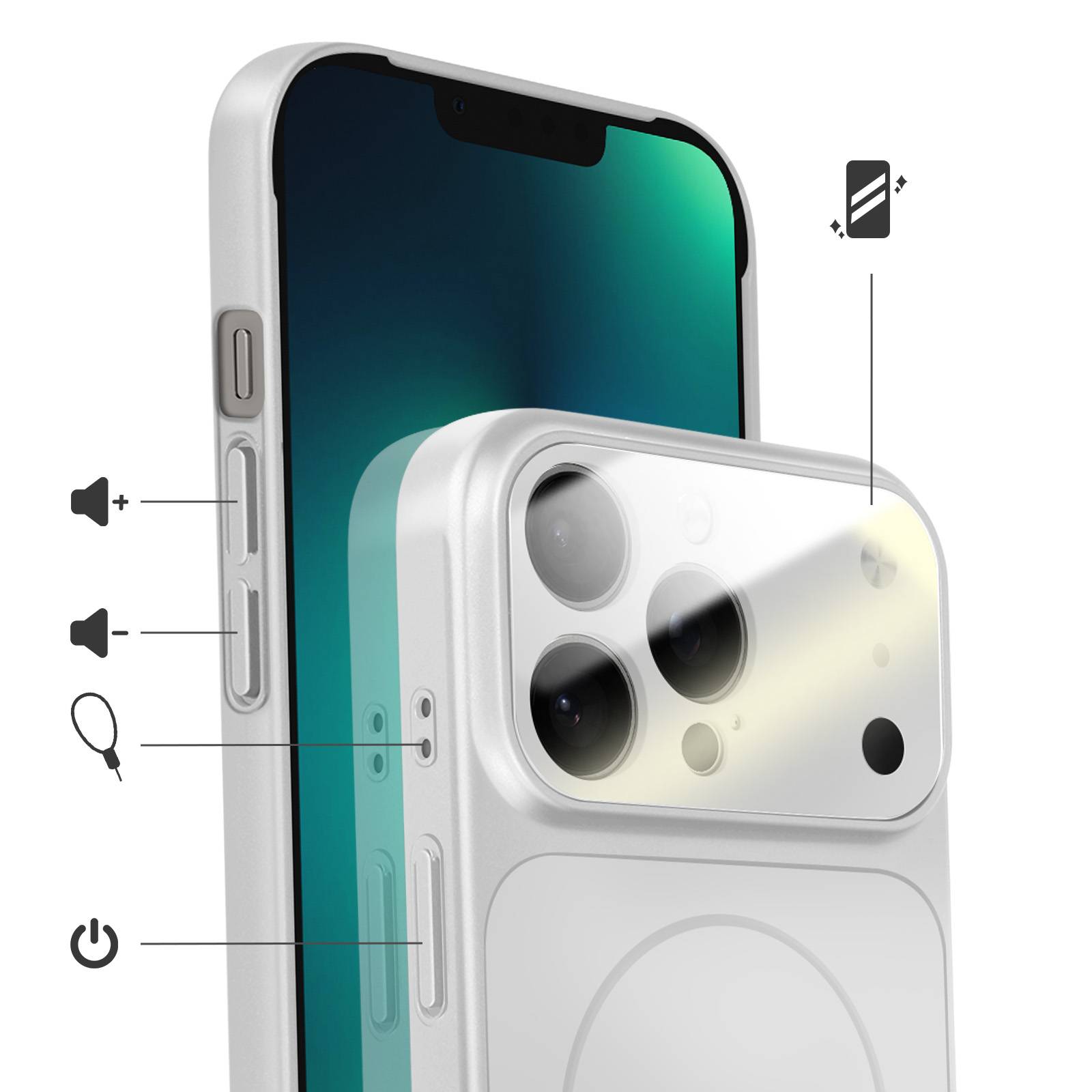Coque pour iPhone 13 Pro Compatible MagSafe Finition AG Glass Mate-2