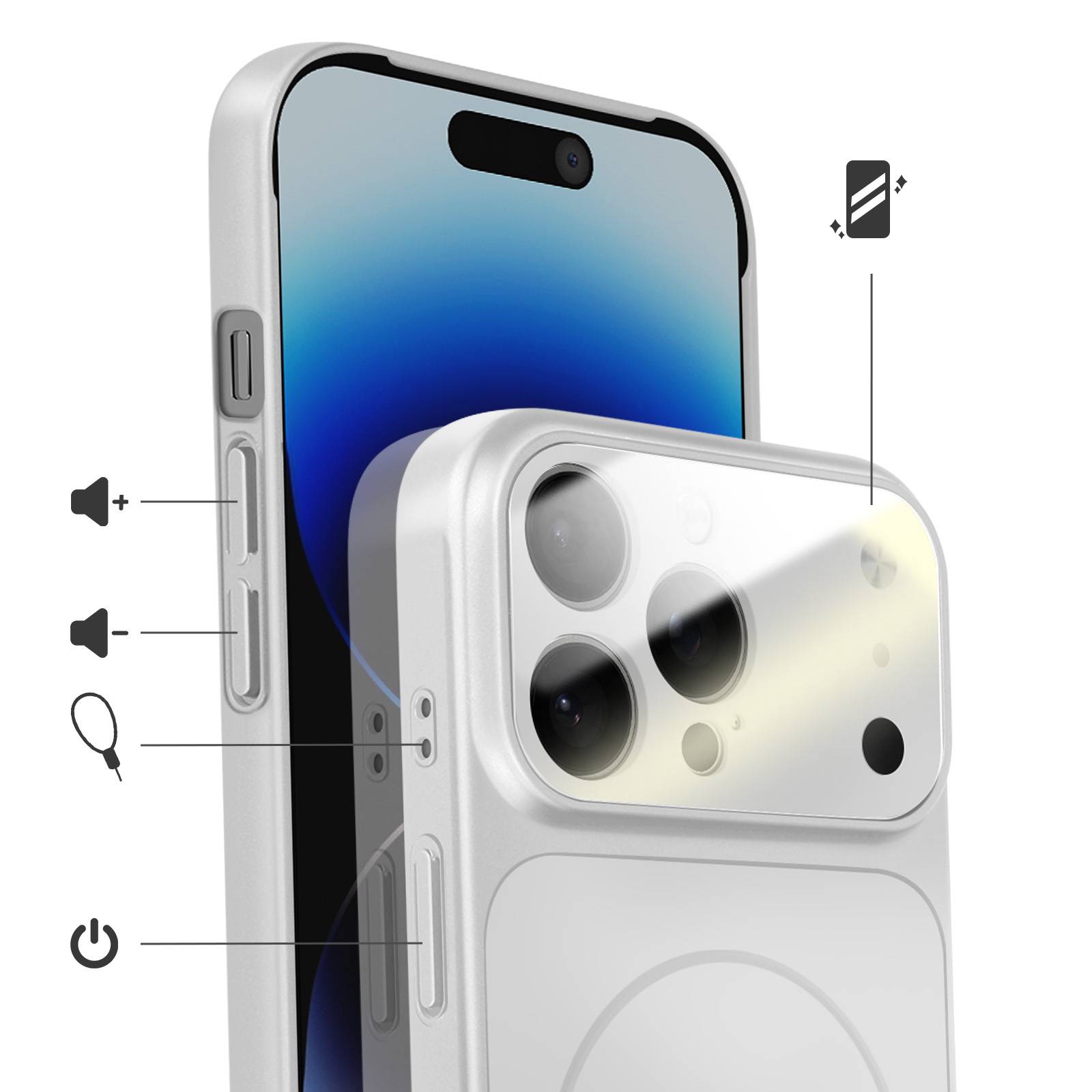 Coque pour iPhone 14 Pro Max Compatible MagSafe Finition AG Glass Mate-2