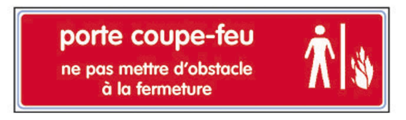 Plaquette de porte coupe-feu ne pas mettre d'obstacle à la fermeture en plexiglas 170x45mm - NOVAP - 4036557-0
