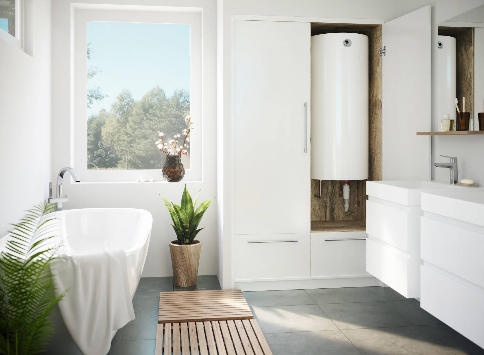 Thermor Duralis étroit 150l Chauffe-eau électrique Mural Aci Hybride Slim 150l - Thermor-1