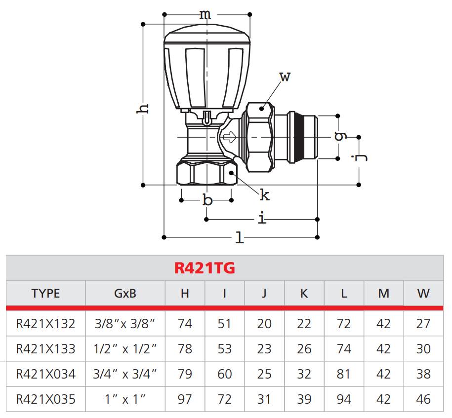 Corps thermostatisable équerre R421TG 1/2"- GIACOMINI - R421X133-1