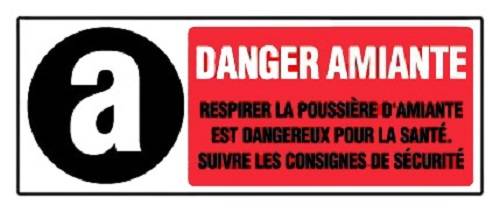 Vinyle adhésif rectangulaire 330 x 120mm ''Danger amiante'' - NOVAP - 4034355-0