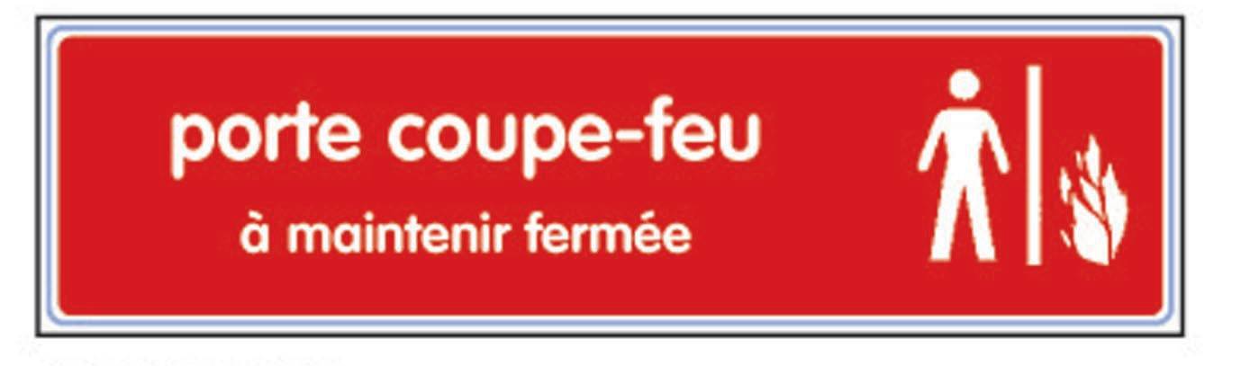 Plaquette de porte coupe-feu à maintenir fermée en plexiglas 170x45mm - NOVAP - 4036564-0