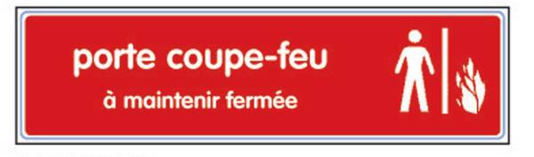 Plaquette de porte coupe-feu à maintenir fermée en plexiglas 170x45mm - NOVAP - 4036564