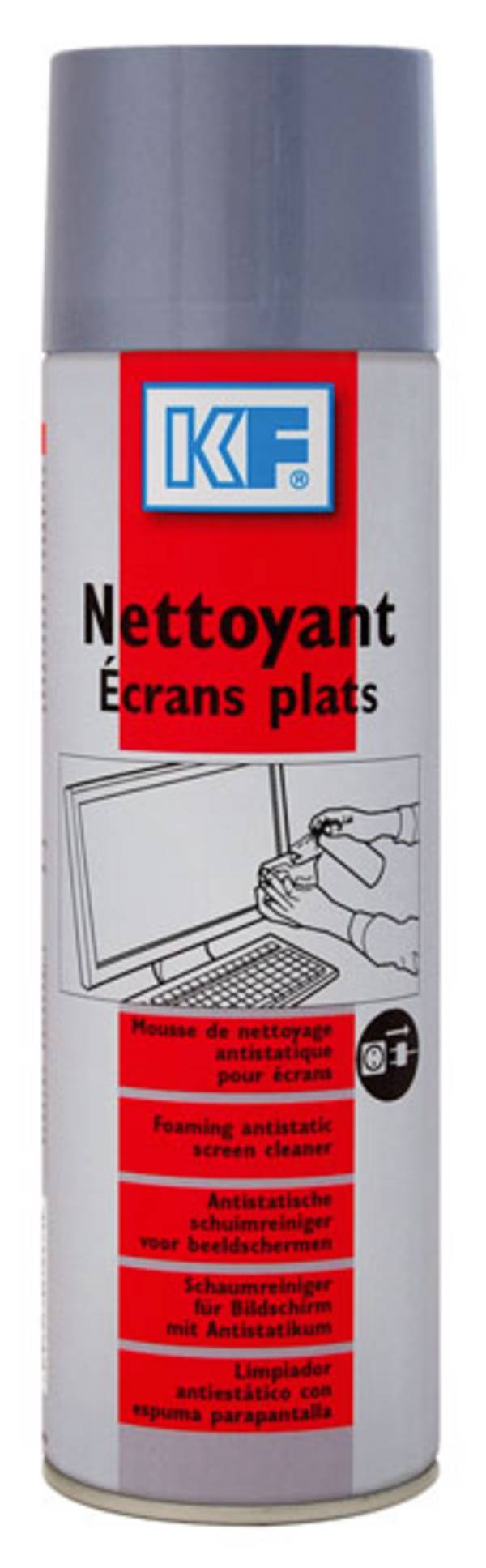 Nettoyant écrans plats aérosol de 650ml brut / 500ml net - KF - 1097
