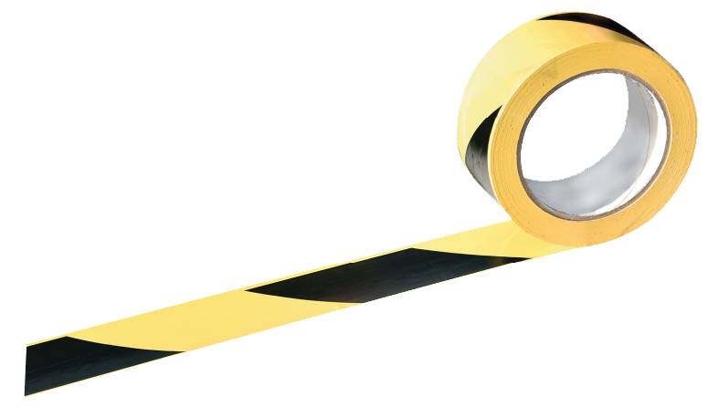 Ruban adhésif noir et jaune PVC 350 50 mm x 66 m - EUROCELL - PE07PA0035-1