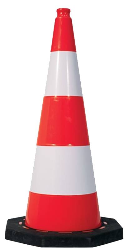 Cône plastique 75cm avec pied en caoutchouc - TALIAPLAST - 520303-0