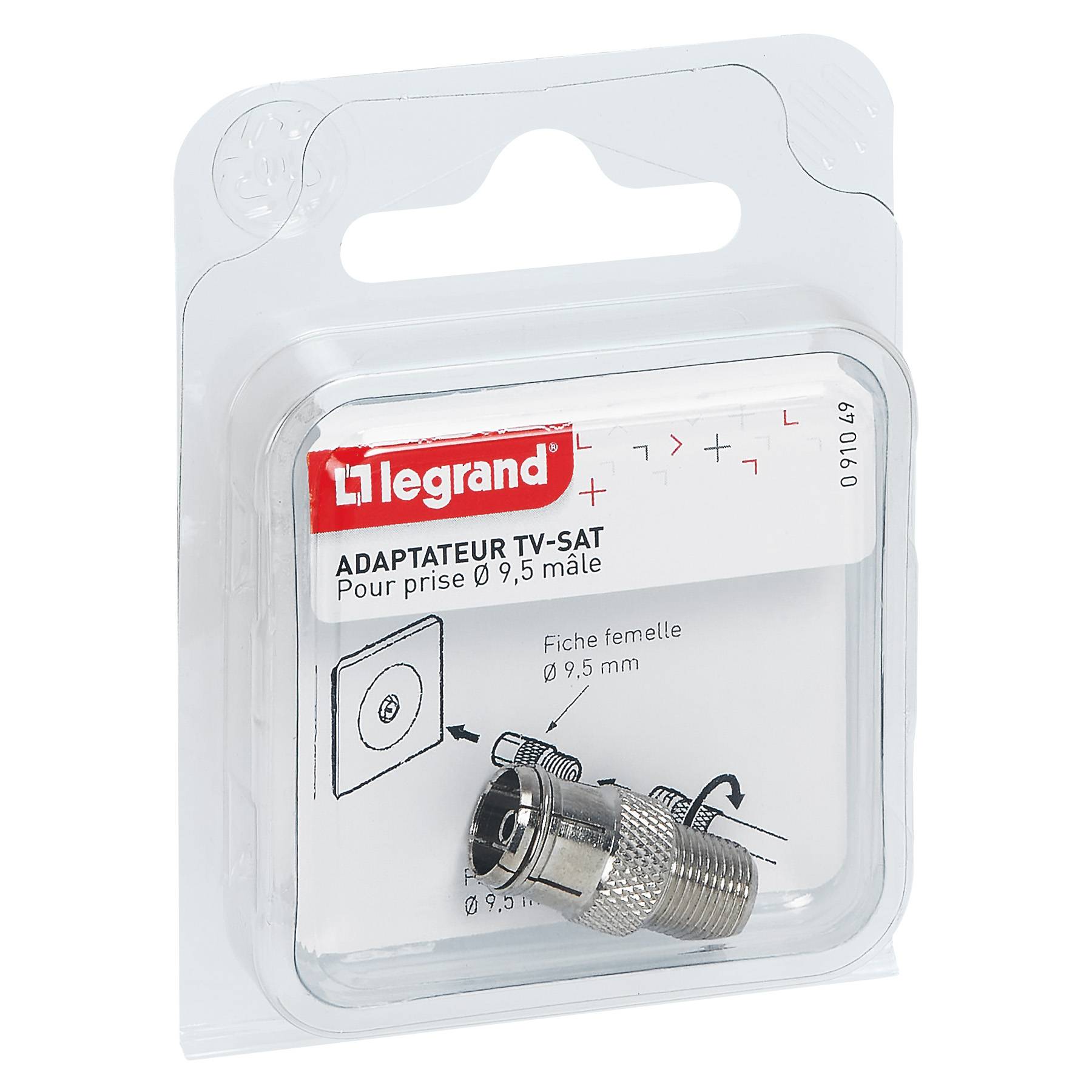 Adaptateur Tv F/m Legrand Connexion Tv Coaxiale Rapide - Legrand-1