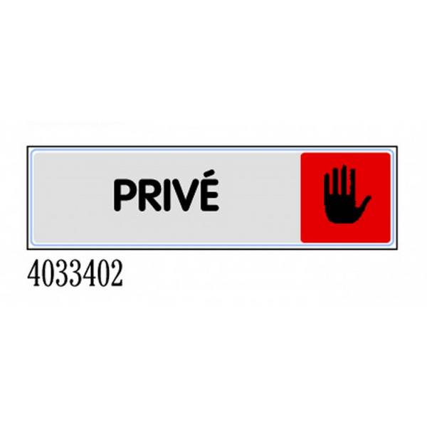 Plaquette de porte ''Privé'' en plexiglas couleur 170X45mm - NOVAP - 4033402