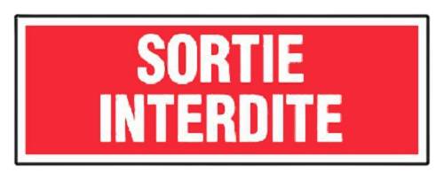 Panneaux d'interdictions rectangulaires 330 x 120mm ''Sortie interdite'' - NOVAP - 4140360-0
