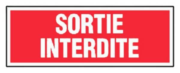 Panneaux d'interdictions rectangulaires 330 x 120mm ''Sortie interdite'' - NOVAP - 4140360